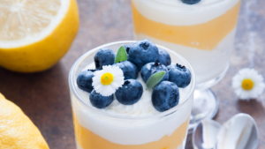 Citrus Zing: Lemon Blueberry Frozen Yogurt