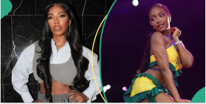 Tiwa Savage Gushes Over Ayra Starr, Advises Her About Her Provocative Fashion: “Make It Shorter” Read more: https://www.legit.ng/entertainment/celebrities/1593583-tiwa-savage-gushes-ayra-starr-advises-her-provocative-fashion-shorter/